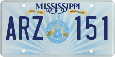 MS license plate ARZ151