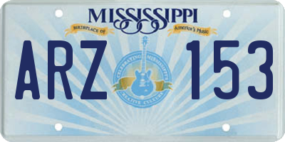 MS license plate ARZ153