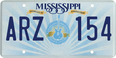 MS license plate ARZ154