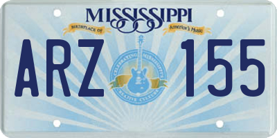 MS license plate ARZ155