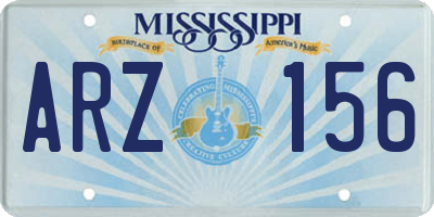 MS license plate ARZ156