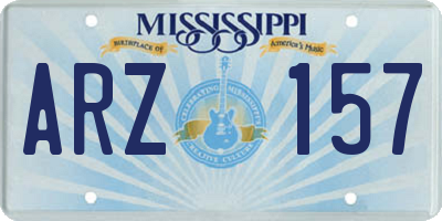 MS license plate ARZ157