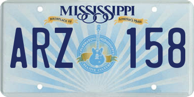 MS license plate ARZ158