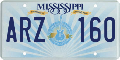 MS license plate ARZ160