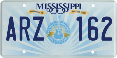MS license plate ARZ162