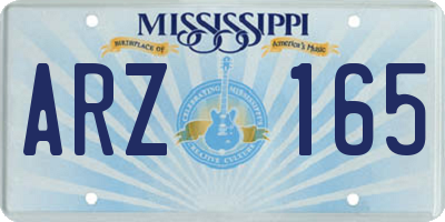 MS license plate ARZ165