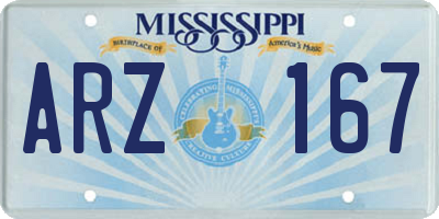 MS license plate ARZ167