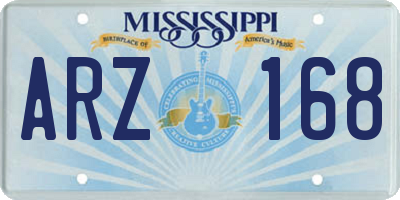 MS license plate ARZ168