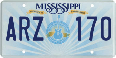 MS license plate ARZ170