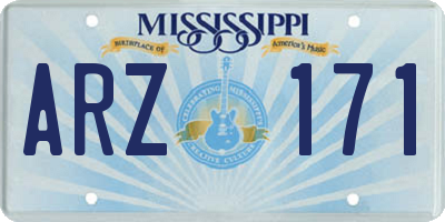 MS license plate ARZ171