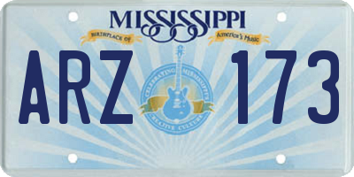 MS license plate ARZ173