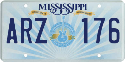 MS license plate ARZ176