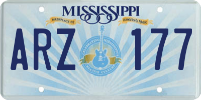 MS license plate ARZ177