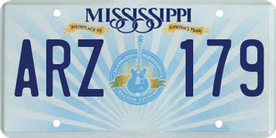 MS license plate ARZ179