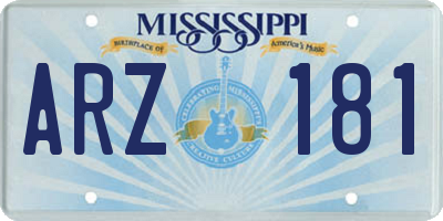 MS license plate ARZ181