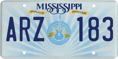 MS license plate ARZ183