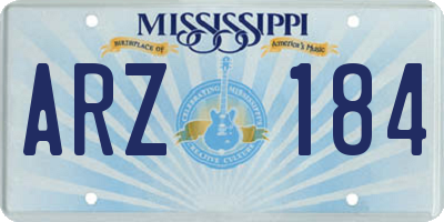 MS license plate ARZ184