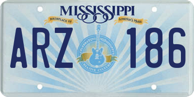 MS license plate ARZ186