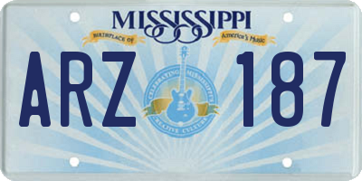 MS license plate ARZ187