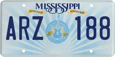 MS license plate ARZ188