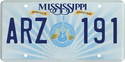 MS license plate ARZ191