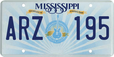 MS license plate ARZ195