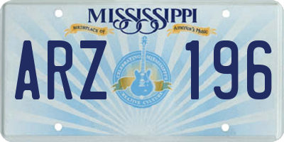 MS license plate ARZ196