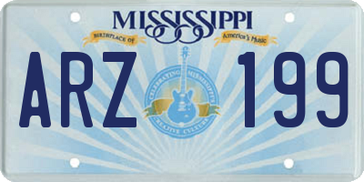 MS license plate ARZ199