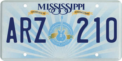 MS license plate ARZ210