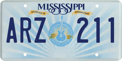 MS license plate ARZ211