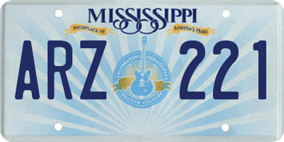 MS license plate ARZ221