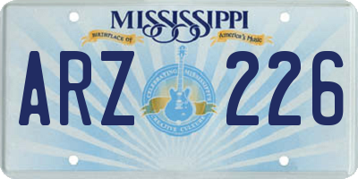 MS license plate ARZ226
