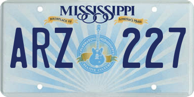 MS license plate ARZ227