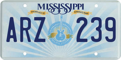 MS license plate ARZ239