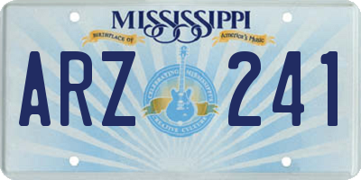 MS license plate ARZ241
