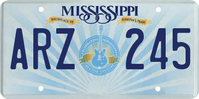 MS license plate ARZ245