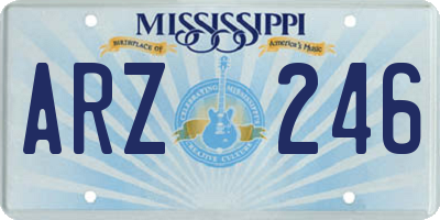 MS license plate ARZ246