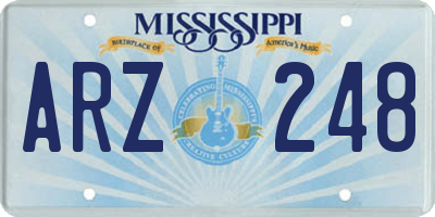 MS license plate ARZ248