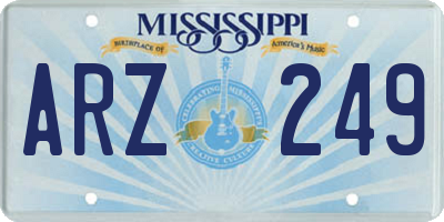 MS license plate ARZ249