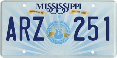 MS license plate ARZ251