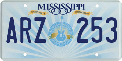 MS license plate ARZ253