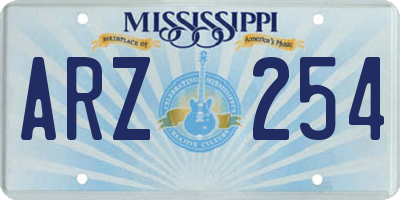 MS license plate ARZ254