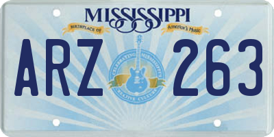MS license plate ARZ263