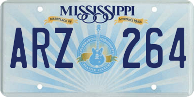 MS license plate ARZ264