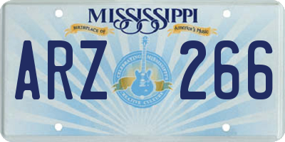 MS license plate ARZ266