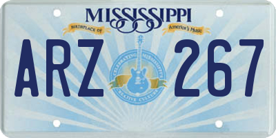 MS license plate ARZ267