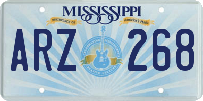 MS license plate ARZ268