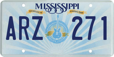MS license plate ARZ271