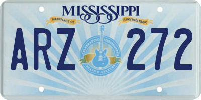 MS license plate ARZ272
