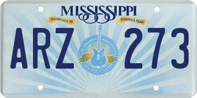 MS license plate ARZ273